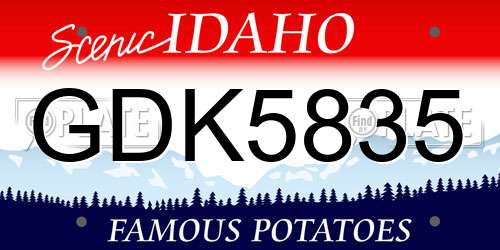 GDK5835 Idaho License Plate