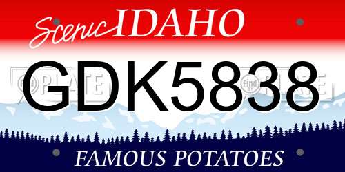 GDK5838 Idaho License Plate