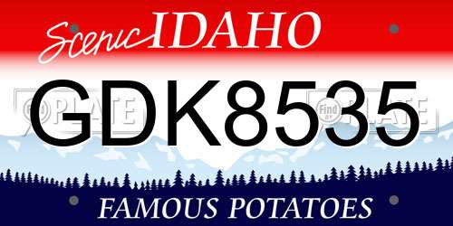 GDK8535 Idaho License Plate
