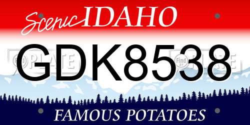 GDK8538 Idaho License Plate