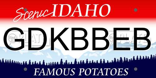 GDKBBEB Idaho License Plate