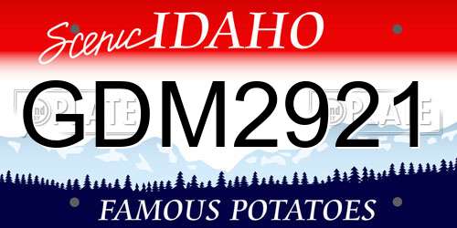 GDM2921 Idaho License Plate