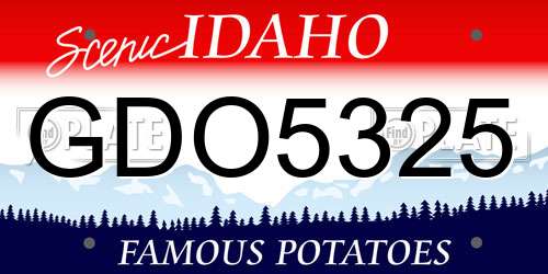 GDO5325 Idaho License Plate