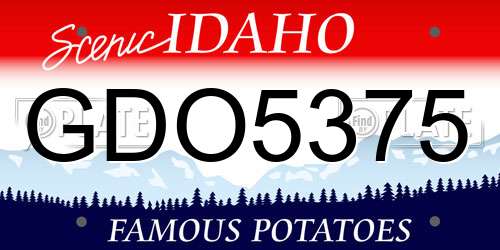 GDO5375 Idaho License Plate