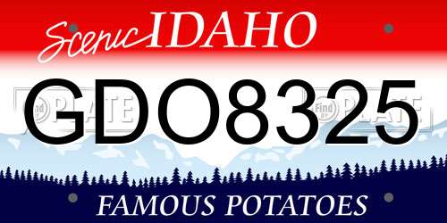 GDO8325 Idaho License Plate