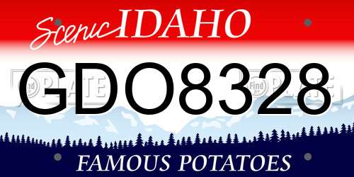 GDO8328 Idaho License Plate