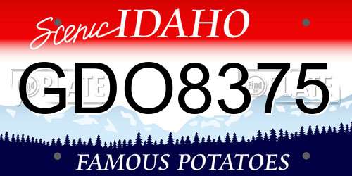GDO8375 Idaho License Plate