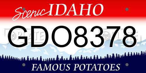 GDO8378 Idaho License Plate