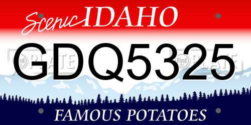 GDQ5325 Idaho License Plate