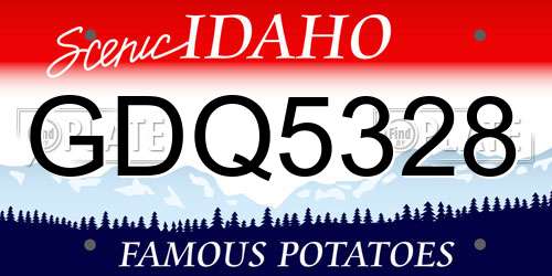 GDQ5328 Idaho License Plate