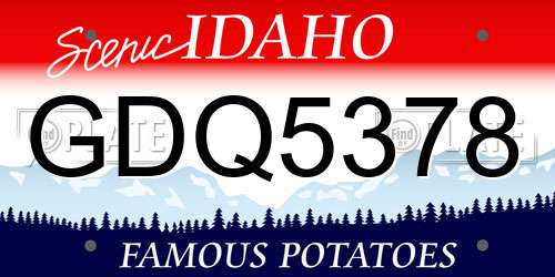GDQ5378 Idaho License Plate
