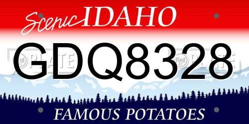 GDQ8328 Idaho License Plate