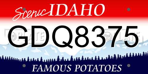 GDQ8375 Idaho License Plate
