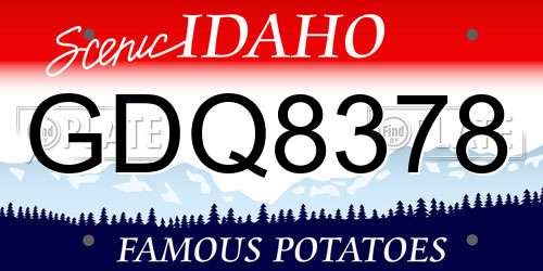 GDQ8378 Idaho License Plate