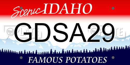 GDSA29 Idaho License Plate