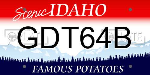 GDT64B Idaho License Plate