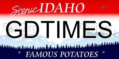 GDTIMES Idaho License Plate