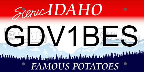 GDV1BES Idaho License Plate