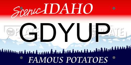 GDYUP Idaho License Plate
