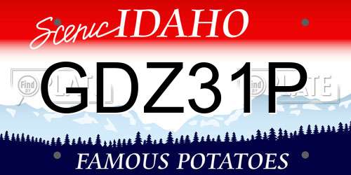 GDZ31P Idaho License Plate