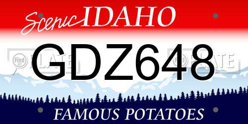 GDZ648 Idaho License Plate