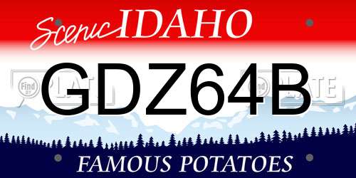 GDZ64B Idaho License Plate