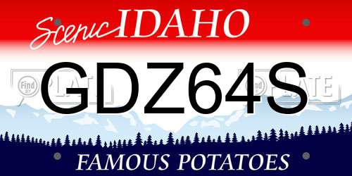 GDZ64S Idaho License Plate