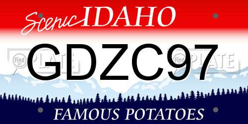 GDZC97 Idaho License Plate