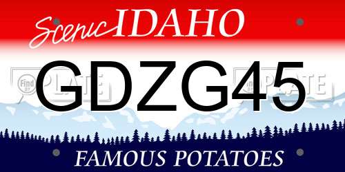 GDZG45 Idaho License Plate