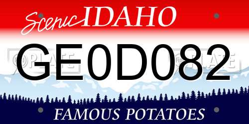 GE0D082 Idaho License Plate