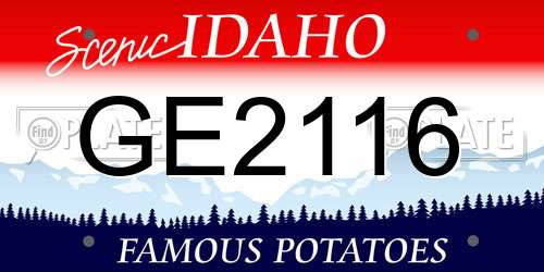 GE2116 Idaho License Plate