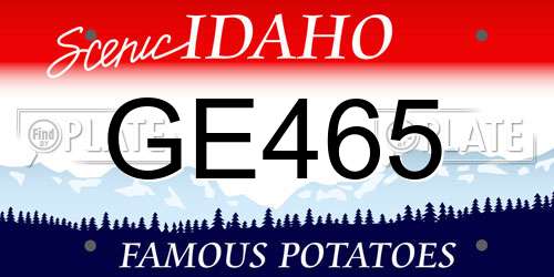 GE465 Idaho License Plate