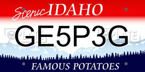 GE5P3G Idaho License Plate