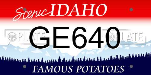 GE640 Idaho License Plate