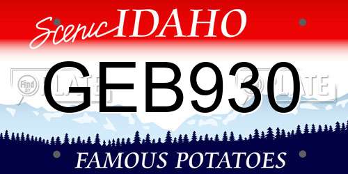 GEB930 Idaho License Plate