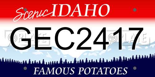 GEC2417 Idaho License Plate