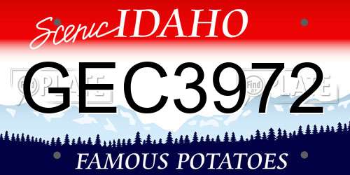 GEC3972 Idaho License Plate