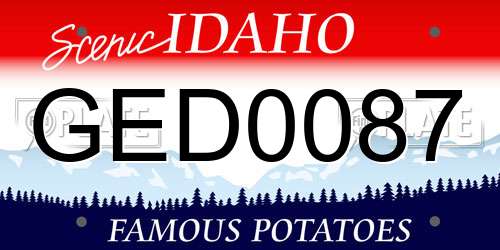 GED0087 Idaho License Plate