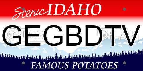GEGBDTV Idaho License Plate