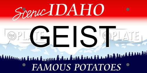 GEIST Idaho License Plate