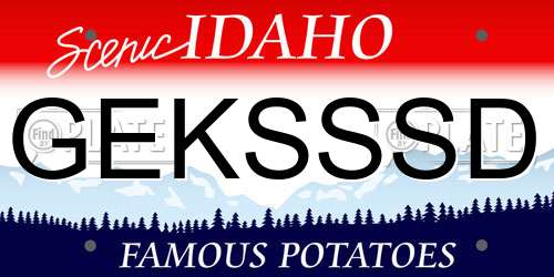 GEKSSSD Idaho License Plate