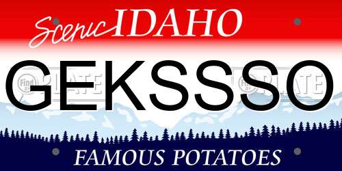 GEKSSSO Idaho License Plate