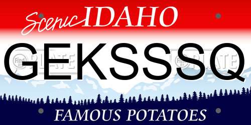 GEKSSSQ Idaho License Plate