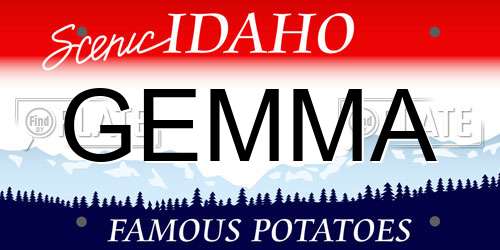 GEMMA Idaho License Plate
