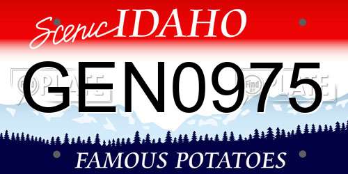 GEN0975 Idaho License Plate
