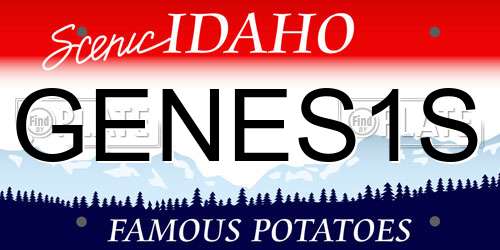 GENES1S Idaho License Plate