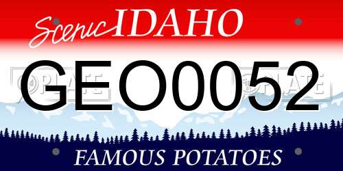 GEO0052 Idaho License Plate