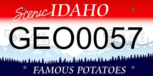 GEO0057 Idaho License Plate