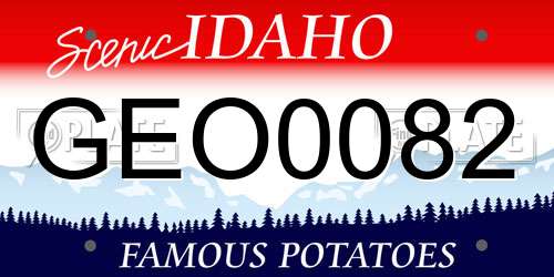 GEO0082 Idaho License Plate