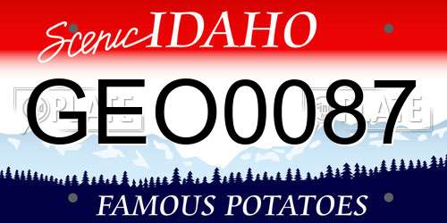 GEO0087 Idaho License Plate